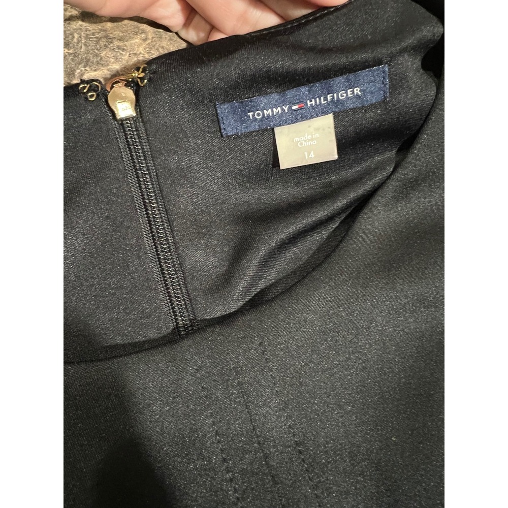 Tommy Hilfiger Black Sleeveless Fit & Flare Dress Button Detail 14 nautical - Picture 2 of 8